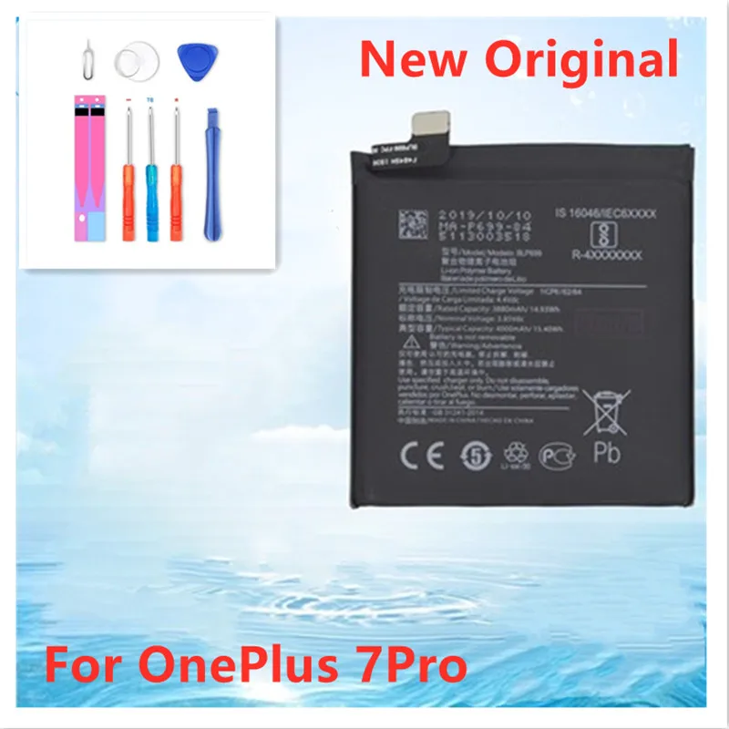 

Original Battery 4000mAh 15.4Wh 3.85Vdc BLP699 for OnePlus One Plus 7 7pro Cell phone batterie+TOOLS