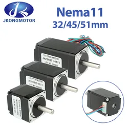 Jkongmotor Nema 11 28-motor Hybrid Stepper Motor 1.8 Degree 0.67A 6N.cm 9.5N.cm 12N.cm 2-Phase 4 Wires 32/45/51mm For CNC Router