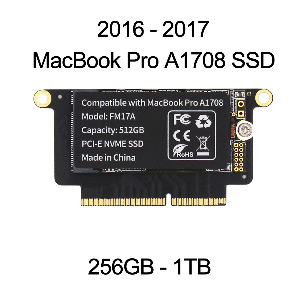 SELLTOONE 256GB 512GB 1TB SSD For 2016 2017 MacBook Pro Retina A1708 HD Solid State Disk EMC3164 EMC 2978 Upgrade Large Capacity