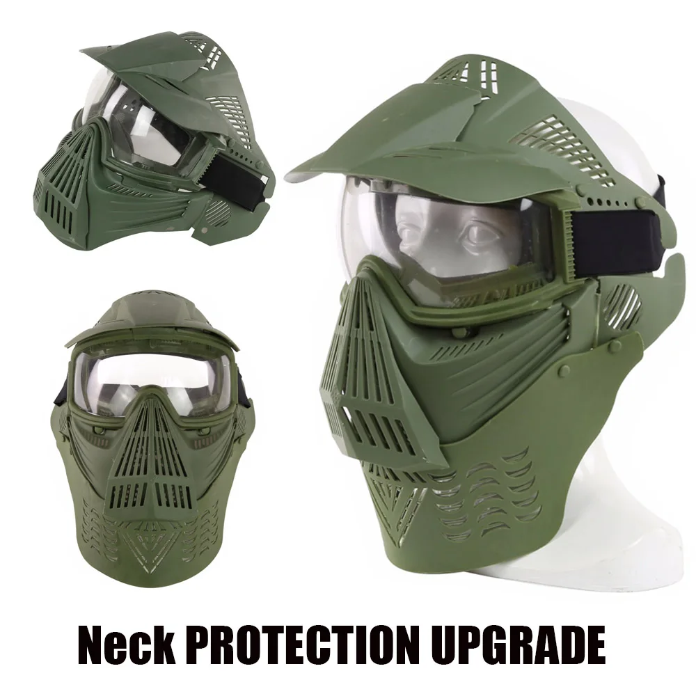 

Full Face Mask Tactical CS Samurai helmet Neck Goggles Military Outdoor Hunting Airsoft Paintball Shooting Protection Mask