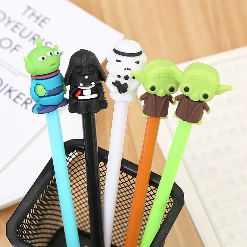 40 PCS/cartoon Gender-neutral Pen Creative Learning Stationery Water-based Pen Cute Students Black Test Pen