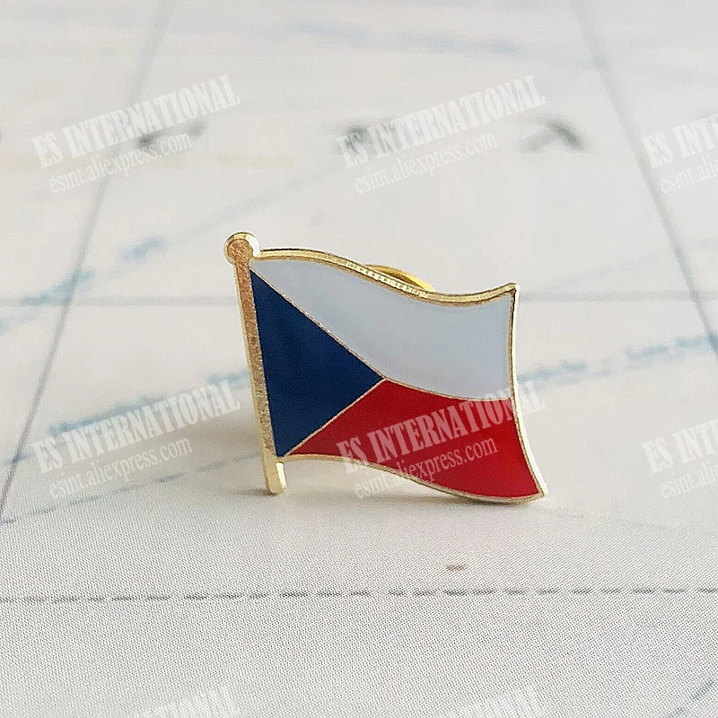 Czechy flaga narodowa przypinki na klapę przezroczysta żywica epoksydowa metalowa emaliowana przypinka farba broszka pamiątka garnitur osobowość pamiątkowa