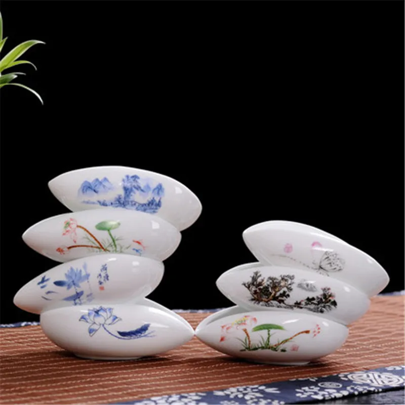 WHYOU-Ceramic Tea Holder Set, Tea Spoon, Kung Fu Tea Set, Spare Accessories, Business High-Quality Porcelain Gift, Tableware