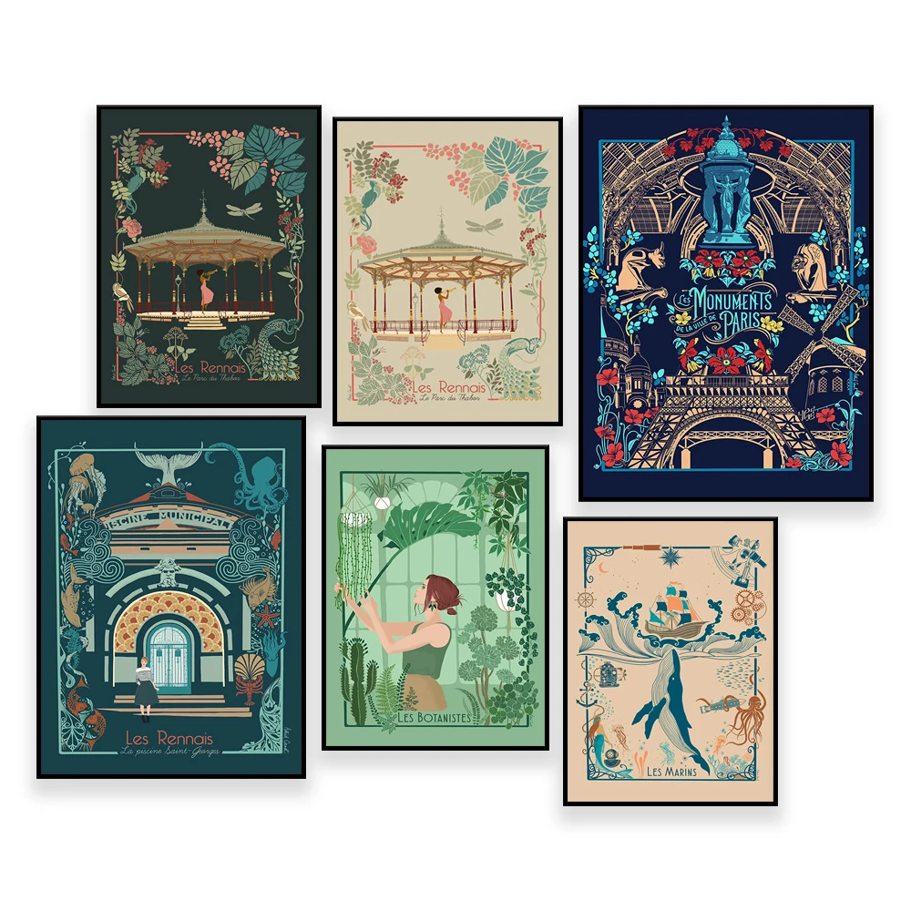 Poster A3 Paris „The Garden of Plants“ klare Version,