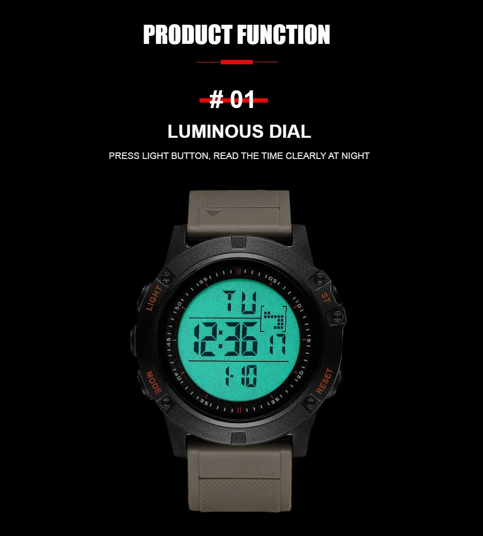 Fashion Digital Men Watch relogio masculino Blue Waterproof Outdoor Sport Silicone Watch Army electronic Wristwatch Reloj Hombre