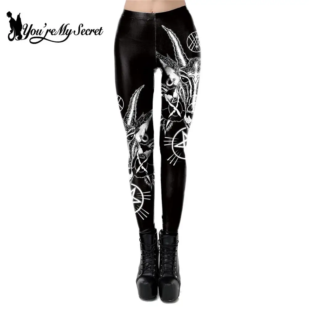 [You\'re My Secret] NEW Ouija Leggings Women Satan Devil Black Pants Baphomet Dark Gothic Leggins Lucifer Fitness Workout Legins