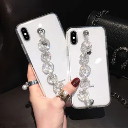 Lady Bracelet Rhinestones Diamond Glitter Phone Case For Xiaomi 11T 11TPro MIX 4 Redmi Note 11 Pro 10 9 8  Note 7 6 K40 K50