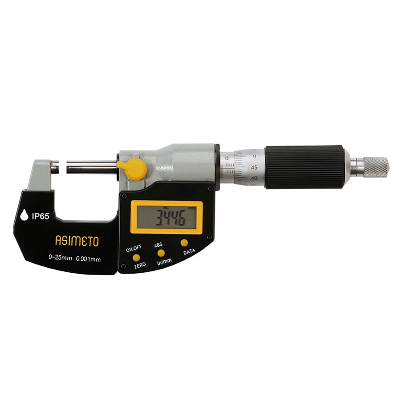 Germany ASIMETO IP65 Digital Outside Micrometers Measuring Range 0-25mm/0-1inch Resolution 0.001mm/.00005inch 105-01-4