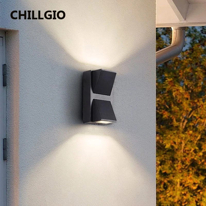 CHILLGIO Lampu Led Luar Ruangan Tahan Air Minimalis Taman Hotel Aluminium Interior Eksternal Lampu Nordik IP65 Lampu Modern Dalam Ruangan