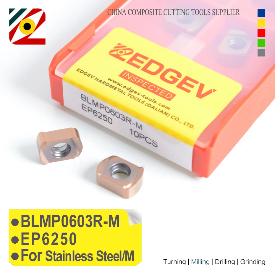 EDGEV-fresadora CNC de acero inoxidable, insertos de carburo BLMP, BLMP0603R-M