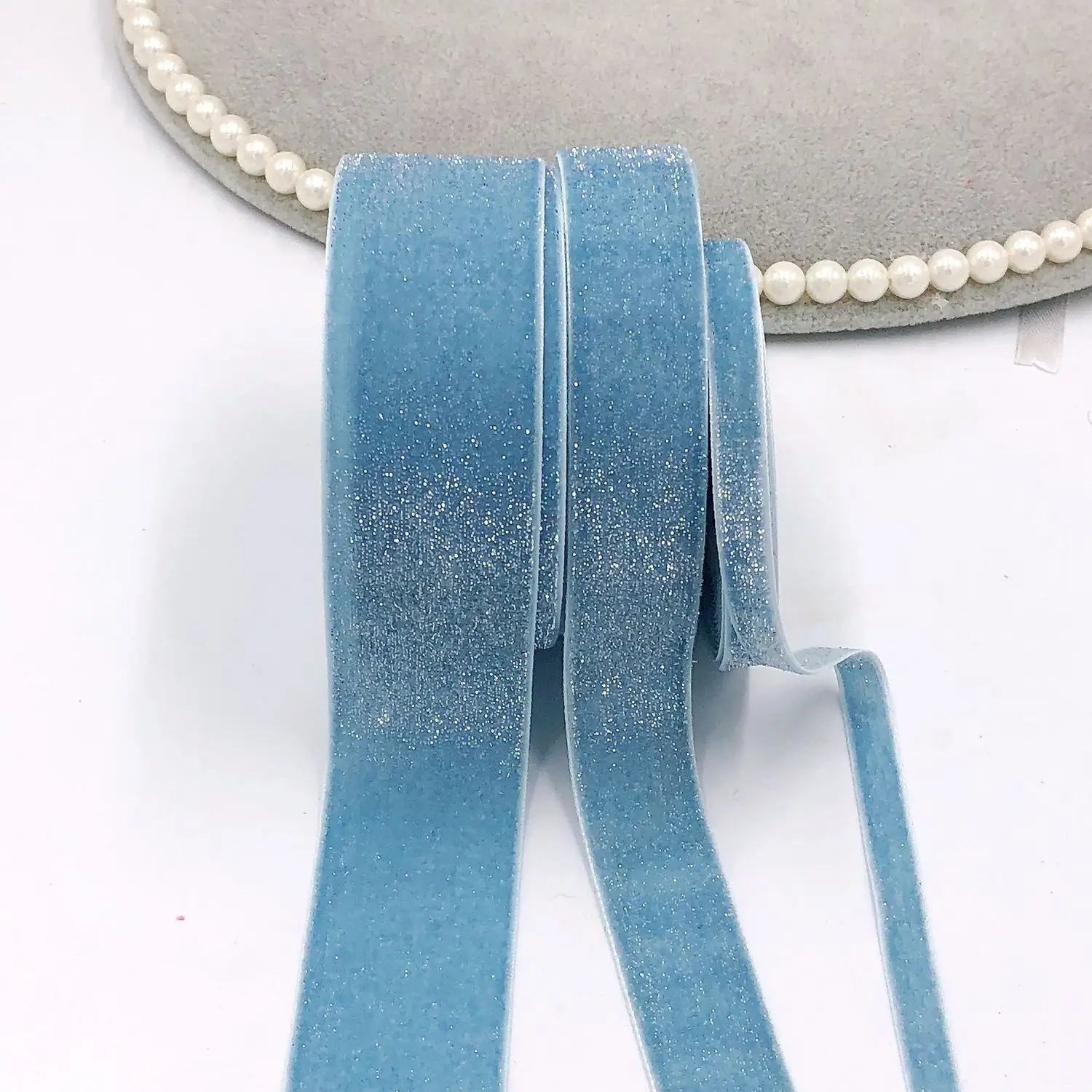 5meter/lot 10mm 25mm 38mm Width Glitter Velvet Ribbon Webbing Strap For Strap Gift Deco Hairbow Handmade