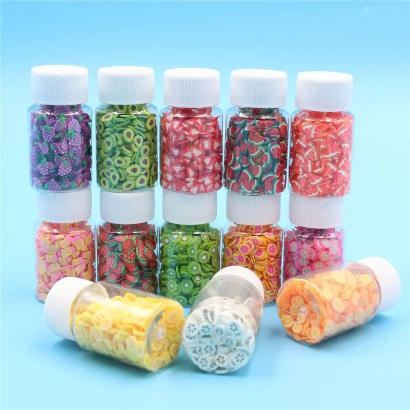 1200pcs DIY Slime Soft Fruit Slices Fingernail Supplies Super Light Clay Accessories Cream Glue Material Toys for Children Gift