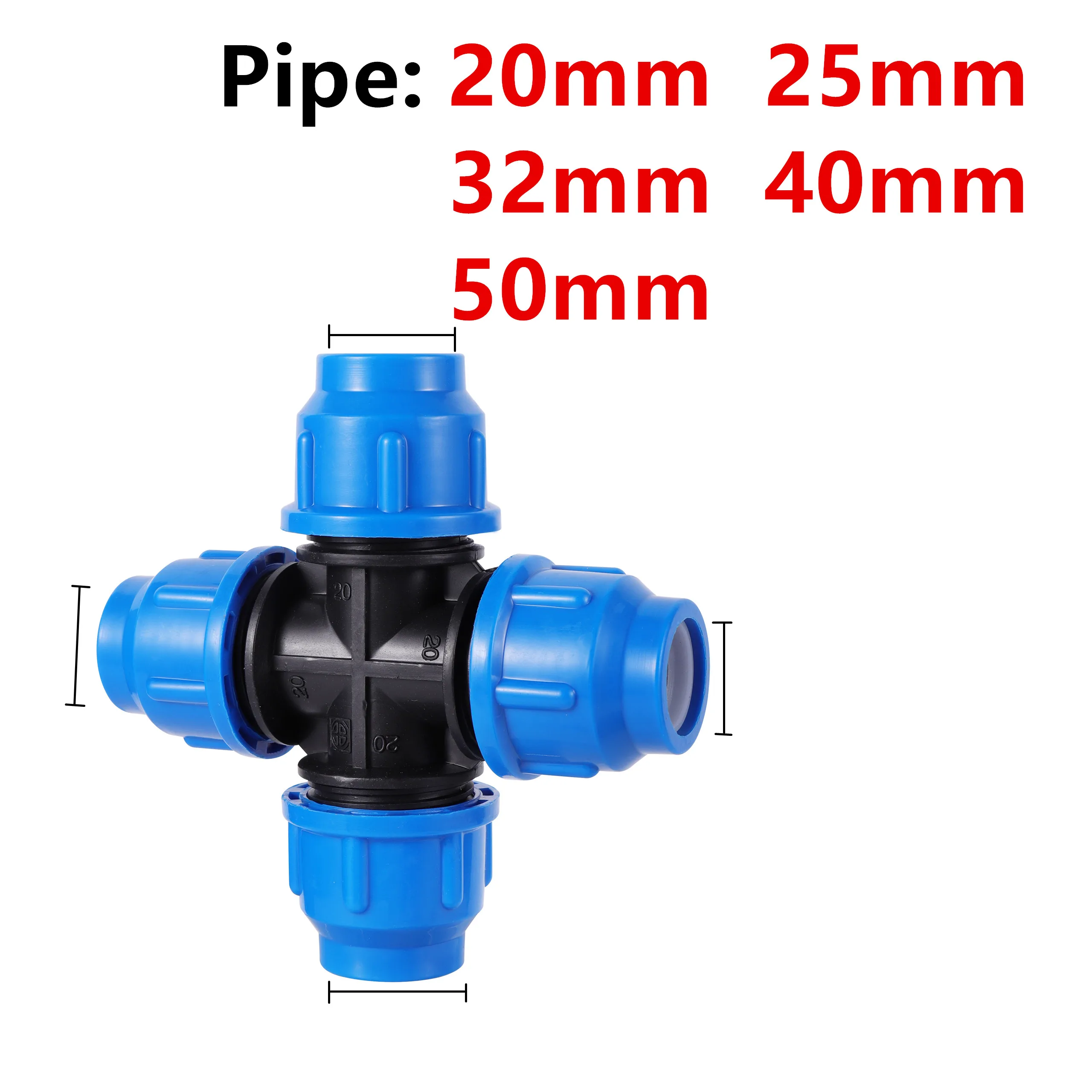 20/25/32/40/50mm PE Schlauch Quick Connector T Quer Gerade Ellenbogen End Kappe DN25 DN32 DN40 DN50 Rohr Direkt Schnell Joint 1Pc