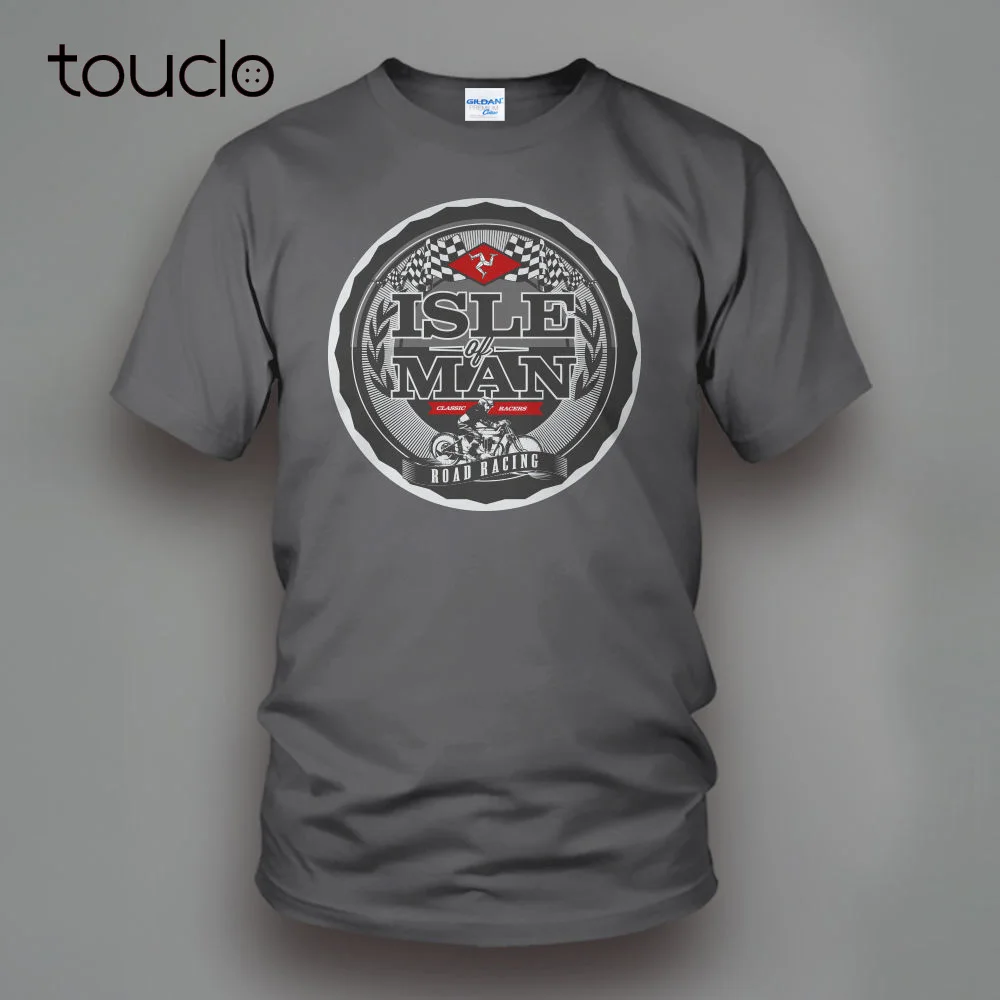 Summer T Shirt Classical Solid Color Short Sleeve Hot Sale 100% cotton Isle Of Man TT Charcoal Motorcycle Route Tee Shirt