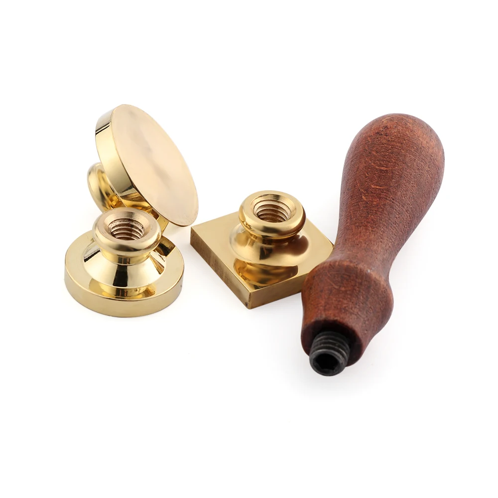 Wooden Wax Sealing Stamp Handle Brass Sealing Wax Stamps Head Retro Rosewood Handle Wax Seal Copper Head for Scrapbooking