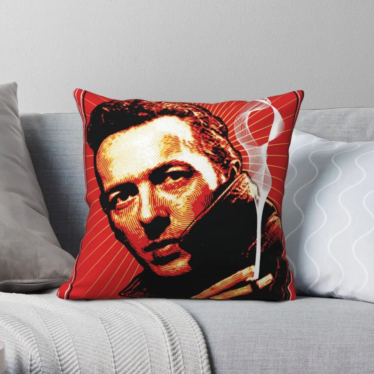 

FH04 Joe Strummer Square Pillowcase Polyester Linen Velvet Creative Zip Decor Pillow Case Car Cushion Cover