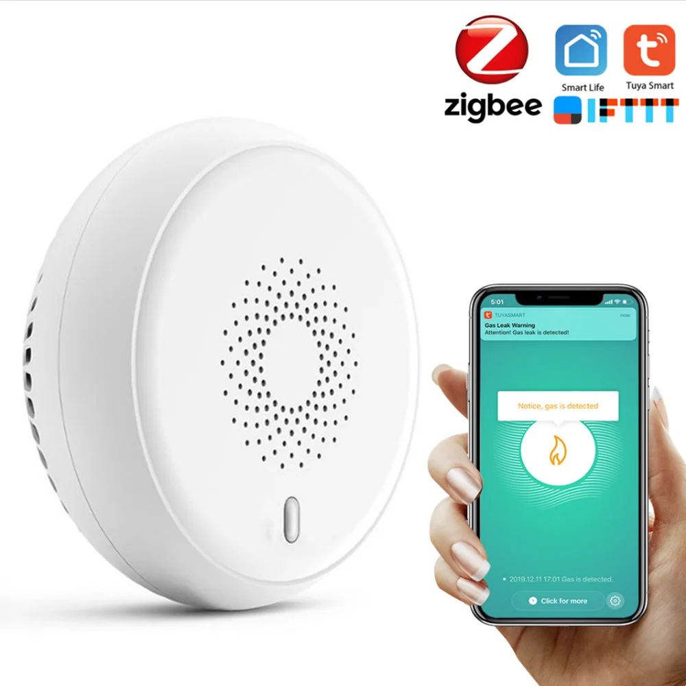 Tuya Zigbee3.0 Smart Gasleckdetektor LPG CH4 LNG / brennbarer natürlicher Alarmsensor funktioniert mit der Tuya Smart App