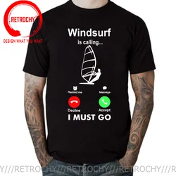 Fashion Retro Windboarding T-shirts Vintage Kitesurf tshirt Windsurf Kite Boarding Kiteboarder T shirt men Windsurfer tee shirts