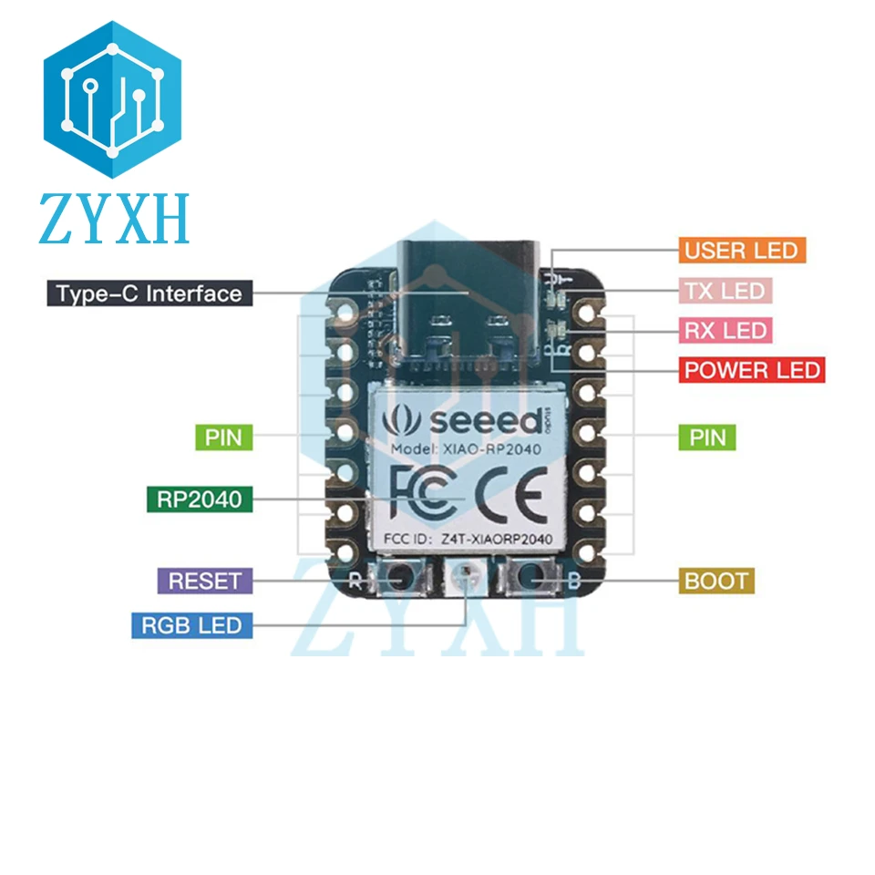 Mini XIAO RP2040 Microcontroller Dual-core ARM Cortex M0+ Processor Multiple Interfaces For Arduino/MicroPython /CircuitPython