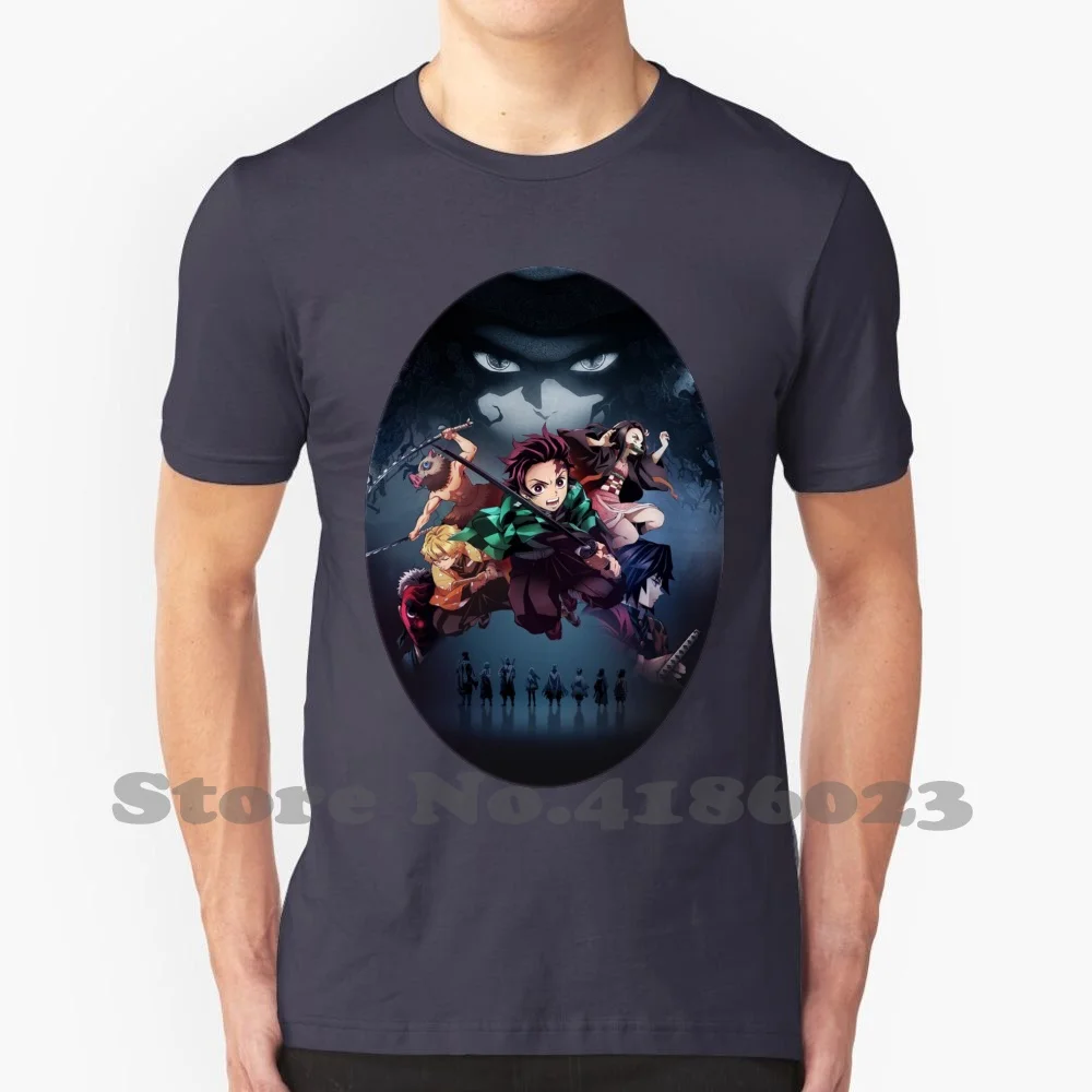 Kimetsu No Yaiba | Demon 100% Cotton T-Shirt Tanjirou Nezuko Inosuke Guyii Sakonji Shouen Aniplex Kimetsu No Yaiba Blade Of