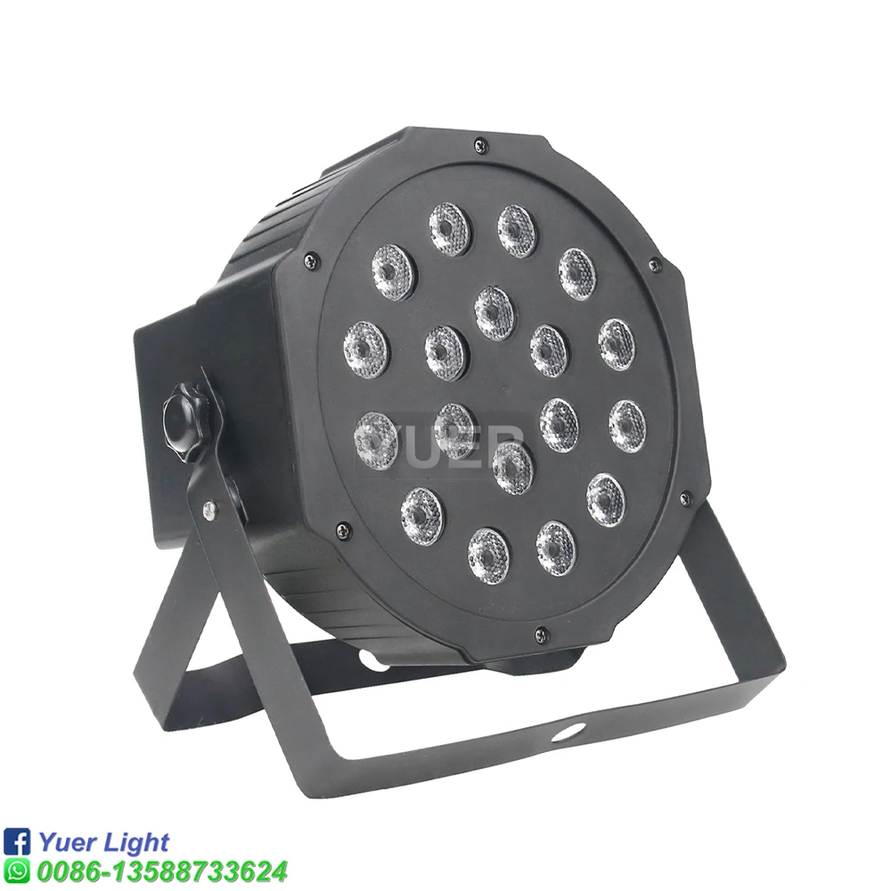 2021 led rgb led 18x1w luz de par plana dmx512 festa casamento efeito discoteca luzes de lavagem dj clube barra natal escurecimento holofotes