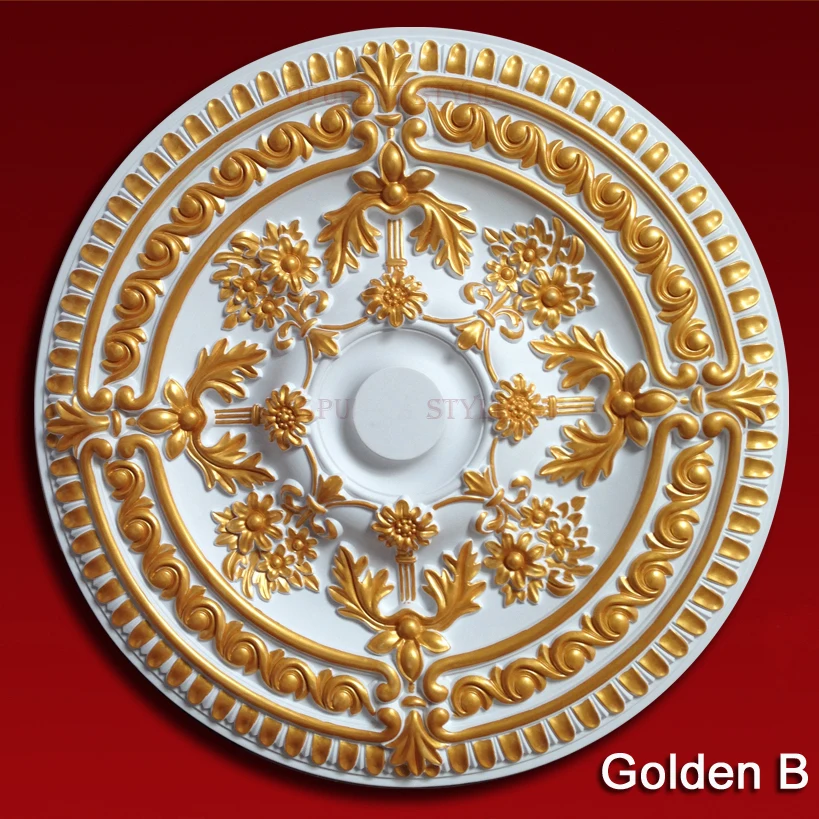 Decorative Medallion Chandelier Ceiling Rose Pendent Lamp Base Panel Ceiling Plate Decoration Rosette PU