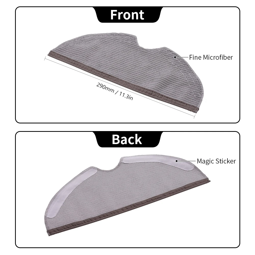 Microfibra molhado mop almofada núcleo de água compatível com roborock s6 puro maxv s5 max s50 s55 e4 e35 e2 robô aspirador peças