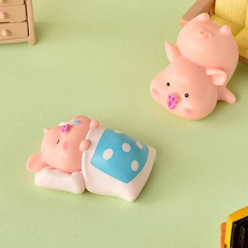 7pcs/set Creative Cute Cartoon Pig Animal Doll Toy Model Statue Figurine Ornament Miniatures Kids Play Toys