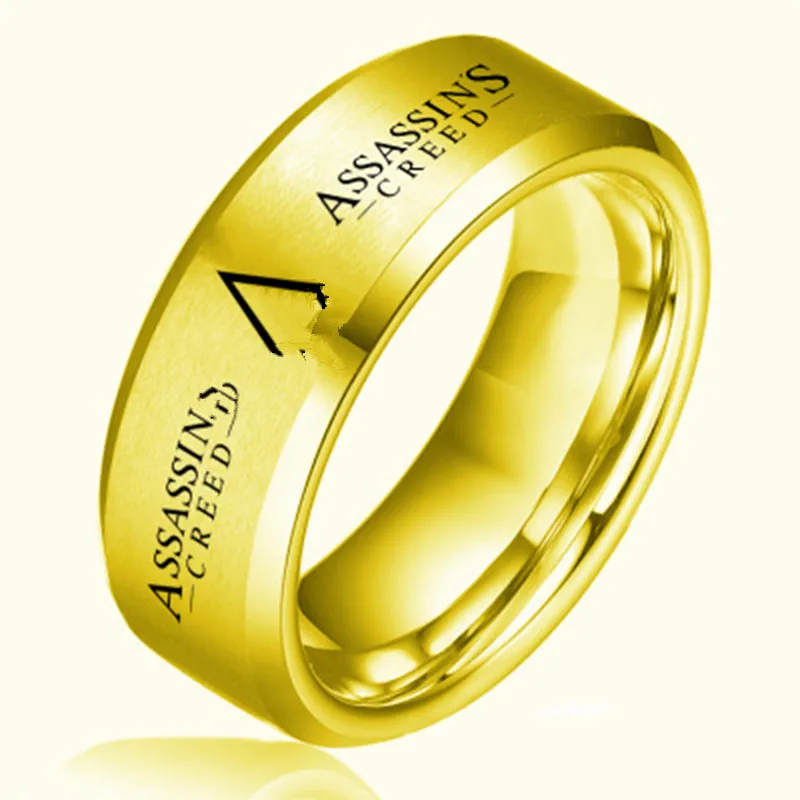 Assassin symbols finger ring sliver gold stainless Steel Rings for menTitanium metal rings gift Steel Ring Game Drop Shipping