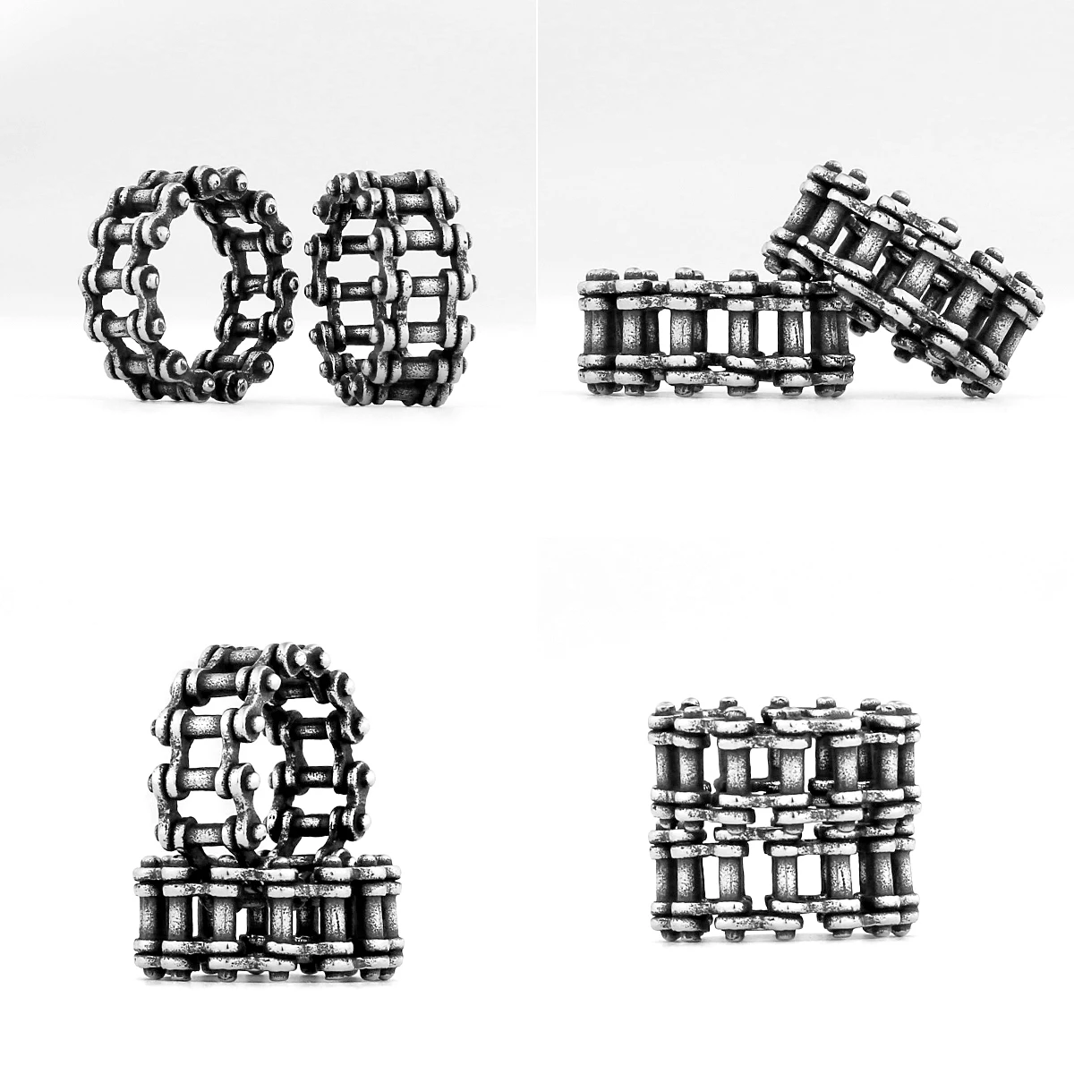 316L Stainless Steel Motorcycle Car Chain Boy Ring Punk Rock Link Men\'s Motorcycle Ring High Quality Jewelry Wholesale