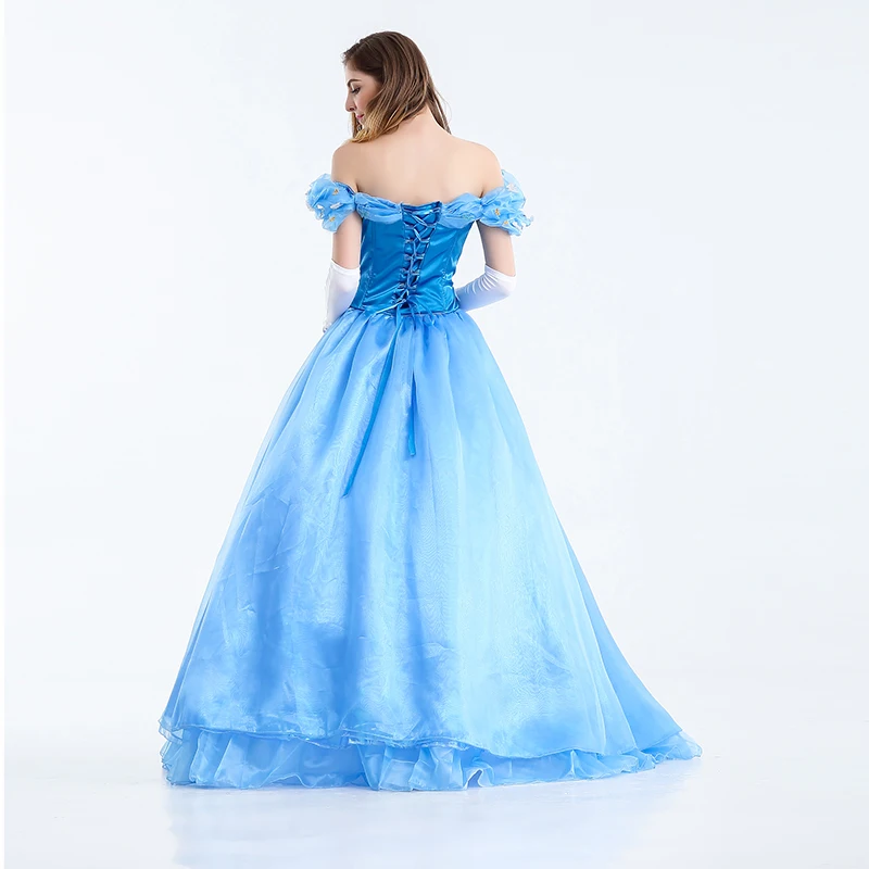 Deluxe Volwassen Cinderella Kostuum Vrouwen Fancy Dress Baljurk Halloween Prinses Kostuum Rollenspel Carnaval Sexy Party