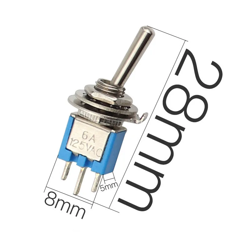 SMTS-102 Jasnoniebieski podminiaturowy przełącznik dwupozycyjny ON-ON SPDT 3-pinowy 3A 125VAC 1,5A A 250VAC DL