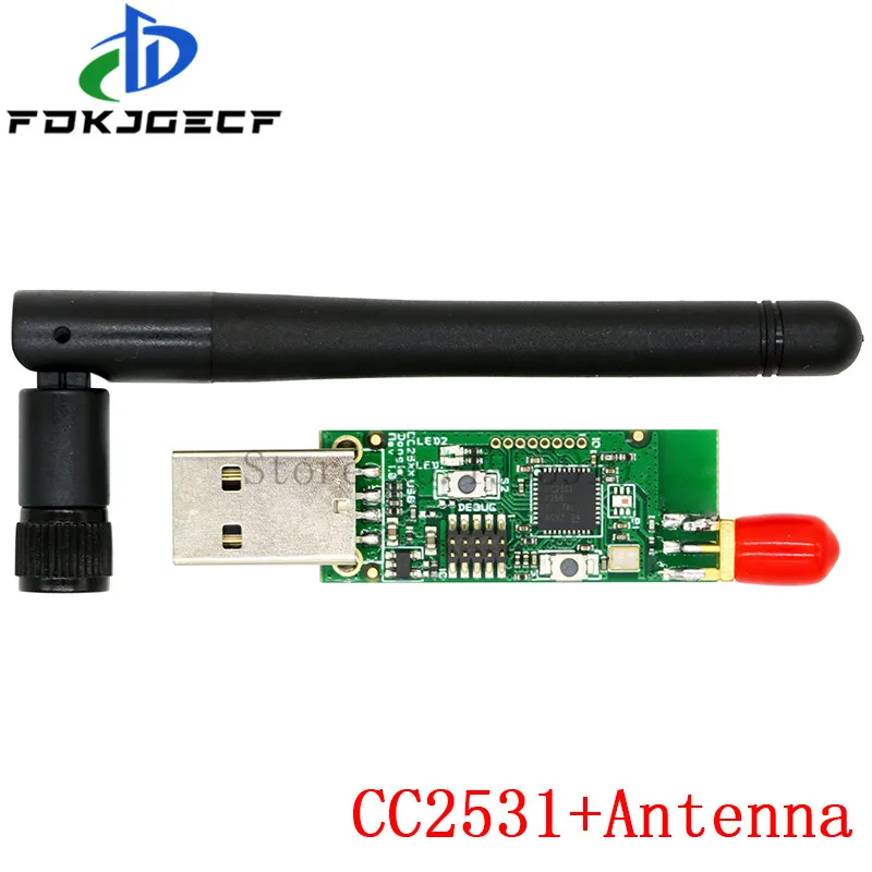 CC2531 CC2540 +Antenna BLE 4.0 Zigbee Sniffer Wireless Board Dongle Capture Module USB Programmer Downloader Cable Connector