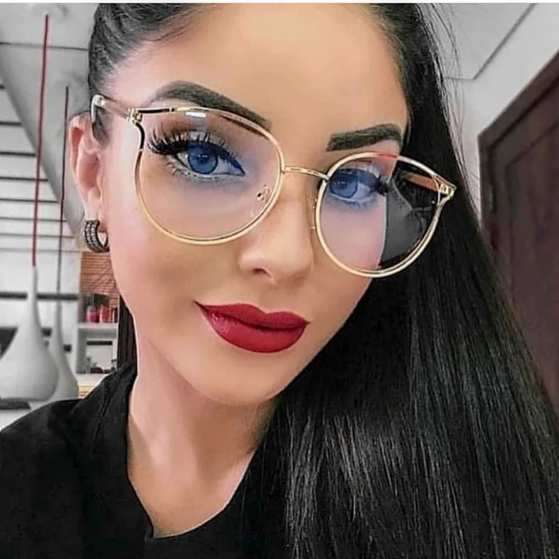 

Hotony Women Fashion Blue Light Blocking Eyewear UV400 New Hot Stylish Female Prescription Eyeglasses Designer Brand Spectacles