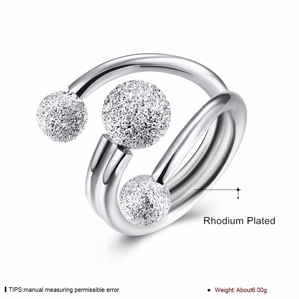 Surround Design Ball Einstellbar Ringe für Frauen Silber Farbe Partei Schmuck Geschenk Ideen für Mama (JewelOra RI102206)