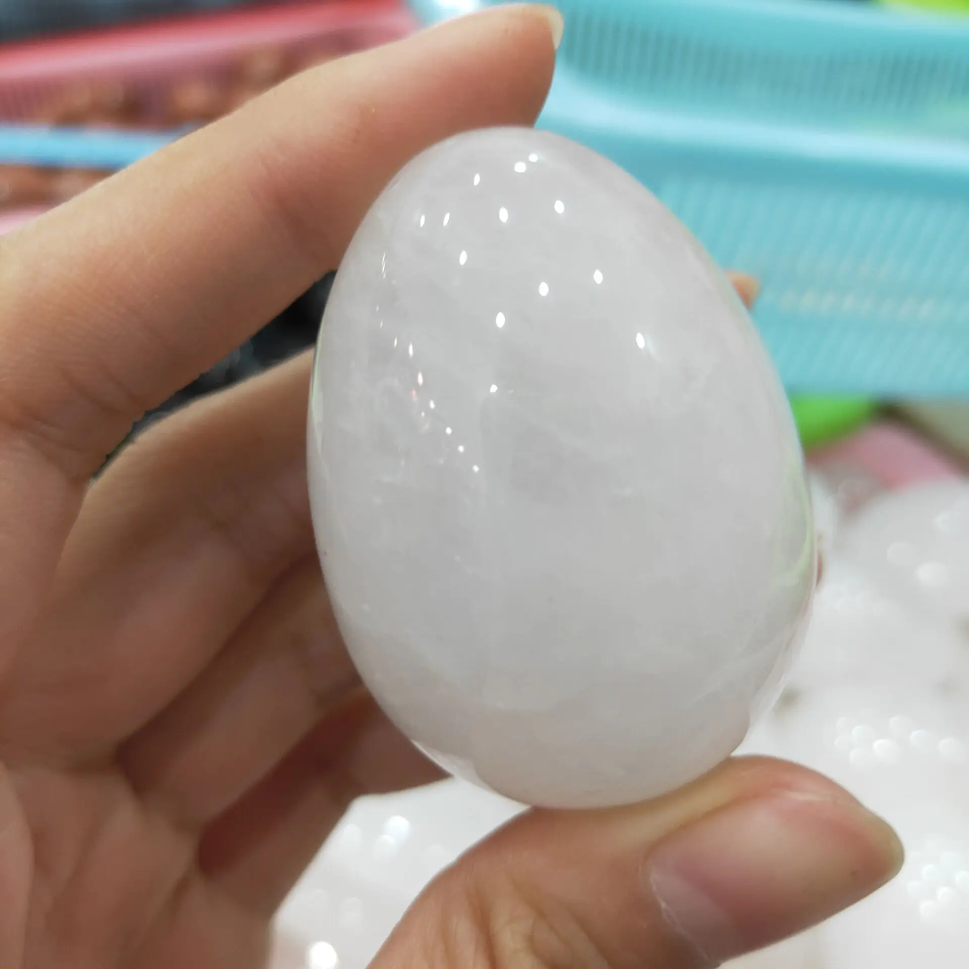 1pcs 50*35MM Undrilled crystal egg Natural Rock Quartz For Women Kegel Exercise Yoni egg healing stone Health Care Healing