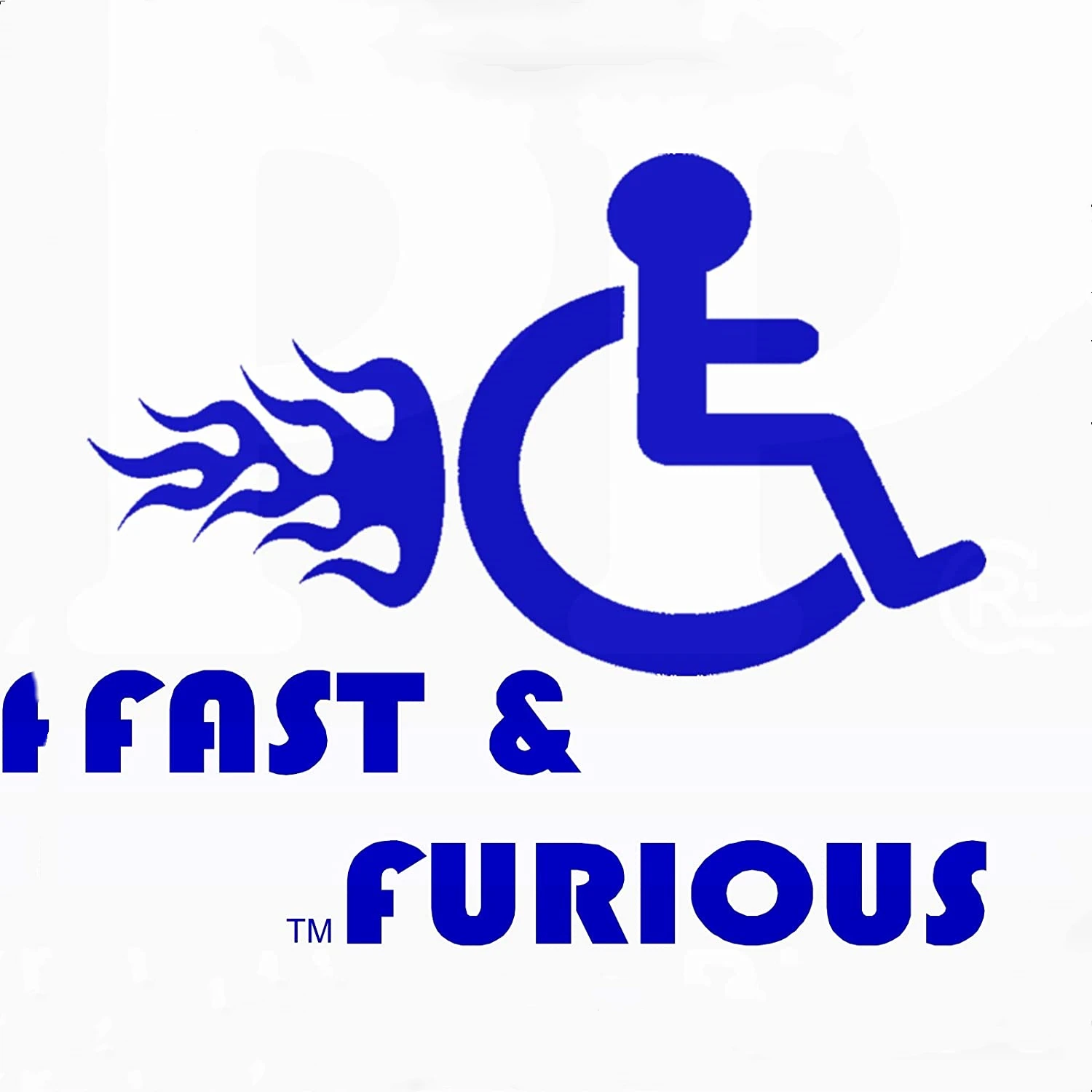 

Platinum Place Funny Joke-Fast and Furious-BLUE ON WHITE-EXTERNAL-Disabled Car,Van Sticker-Disability Mobility Sign KK 18*15.7CM