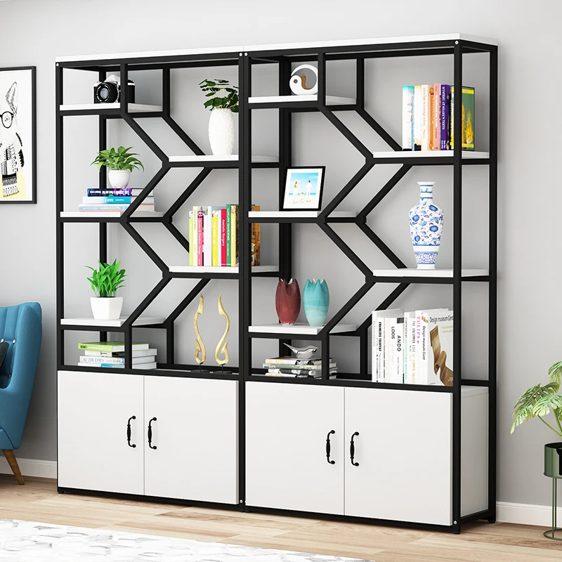 

TT Partition Storage Rack Office Floor Bookshelf Modern Minimalist Living Room Wrought Iron Display Storage Screen Cabinet