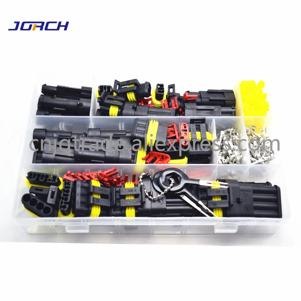 305 Pcs Superseal AMP Tyco Waterproof 12V Electrical Wire Connector Sets Kits with Crimp Terminal