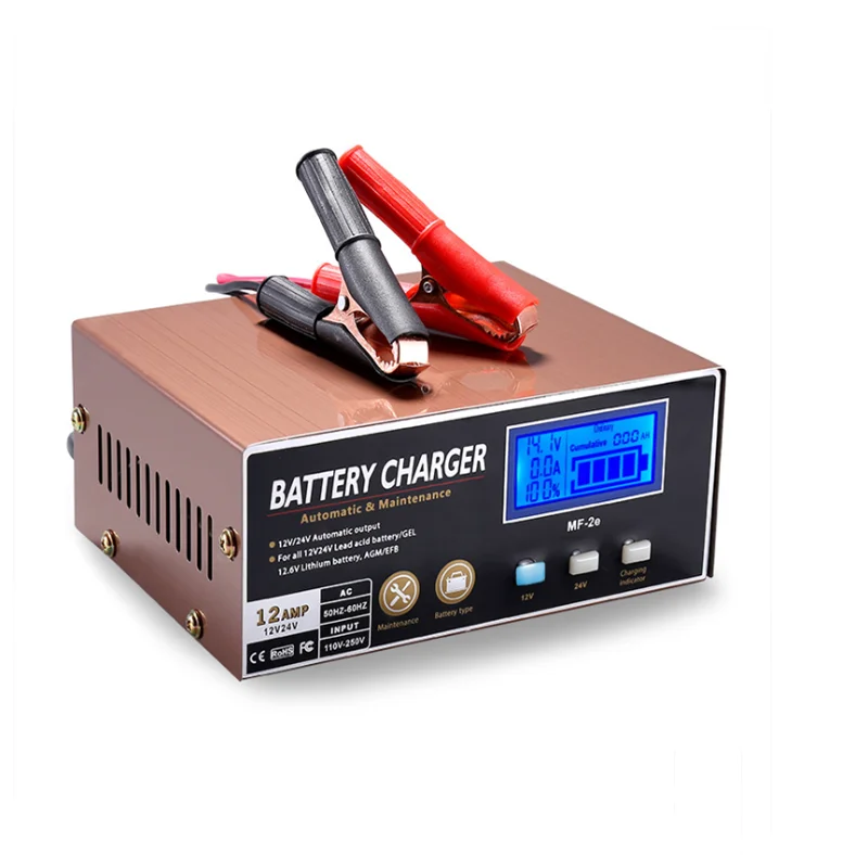 2024 MF-2e new!AGM Car Battery Charger,110V 250VIntelligent Pulse Repair Battery Charger 12V 24V Truck Motorcycle Charger