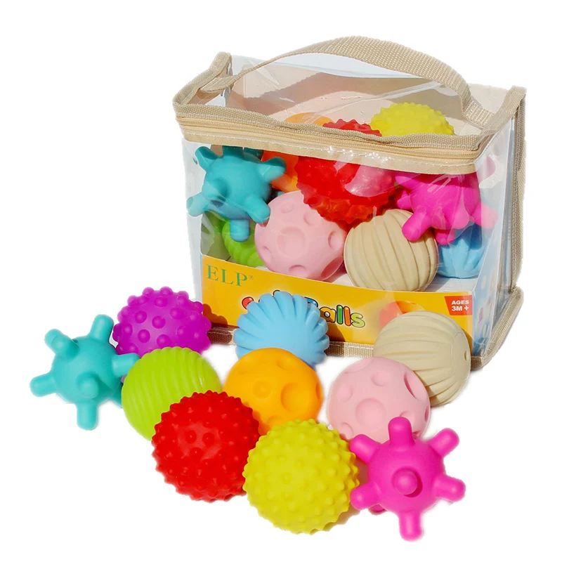 6pcs/set Baby Toy Ball Set Develop Baby\'s Tactile Senses Toy Touch Hand Ball Toys Baby Training Ball Massage Soft Ball