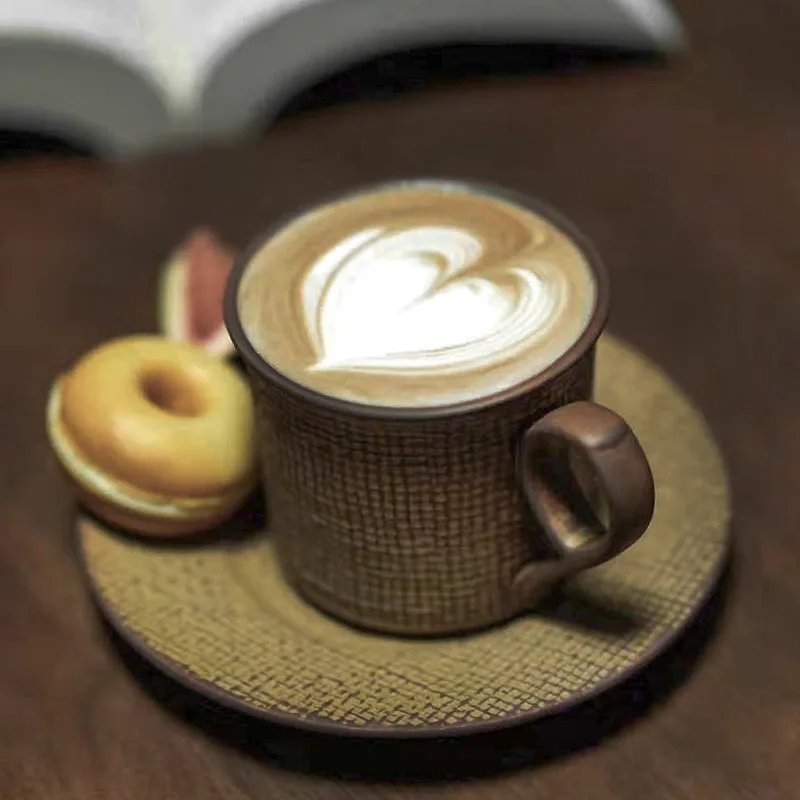 Japanese Classic Vintage Cup and Saucer Ceramics Simple Tea Sets Porcelain  Modern Design Coffee Cups Cafe Kitchen