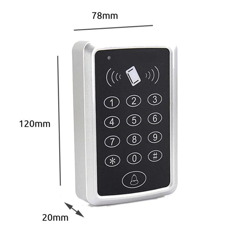 125KHz RFID Access Control Keypad Machine Rainproof Cover EM Card Reader For Door Access Control System Lock Opener