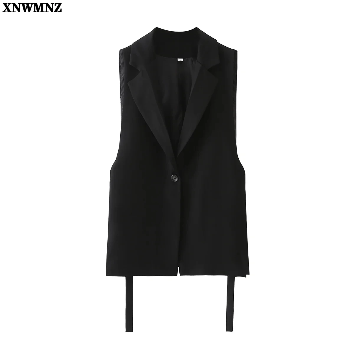 New Women Vest Suits Coat Notched Collar Sleeveless Side split Blazer Vest Fashion Casual Chic Lady Waistcoat Outerwear 2021