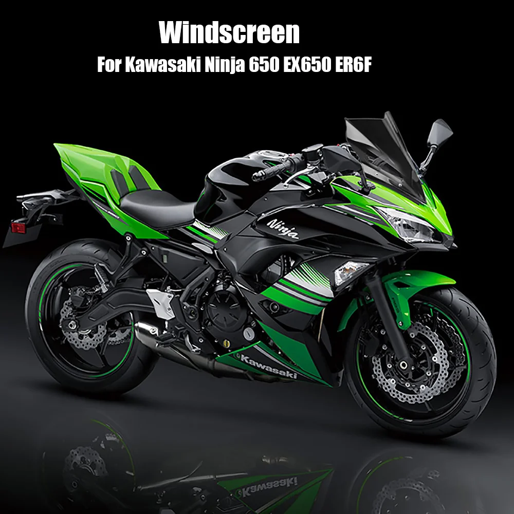 

Sport Touring WindScreen Windshield Shield Screen Viser Wind Deflectors For Kawasaki Ninja650 EX650 ER6F 2017 2018 2019