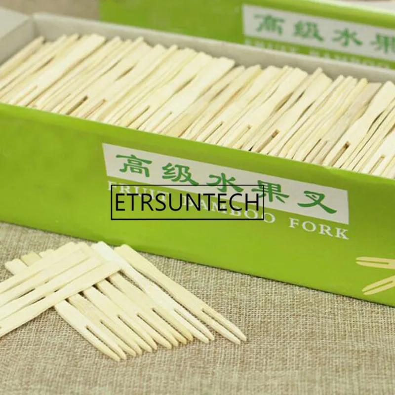 10sets Disposable Fruit Fork Sticks Bamboo Food Picks Buffet Cupcake Toppers Festival Wedding Birthday Party Supplies