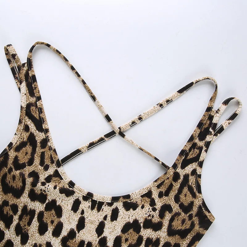 Sexy Sleepwear Women Leopard Print Lingerie Camisole One-piece Garment Sex Underwear Female One piece Nightwear Nightdress