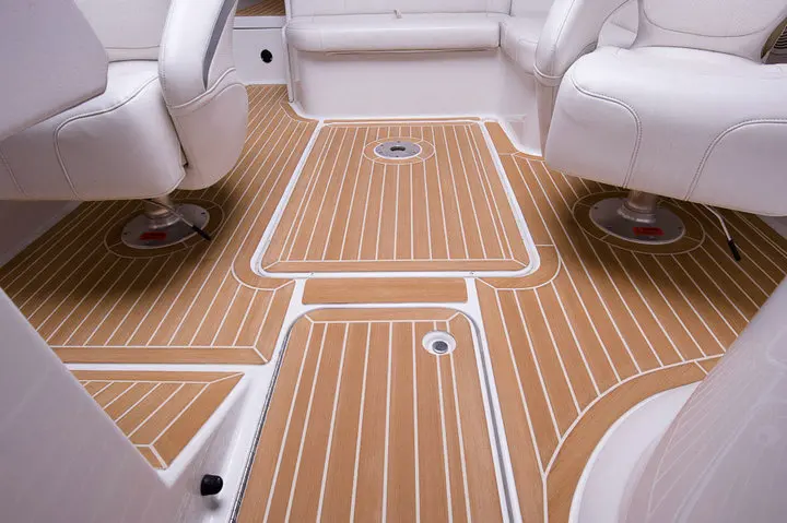 Boat Marine Yacht Synthetic PVC Teak Decking Flooring with White Caulking Stripes 190mm/50mm