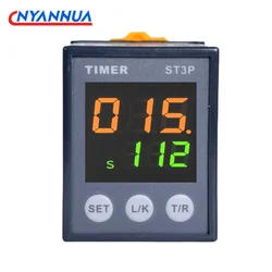 Intelligent LCD Digital Time Relay Control Module Power-off Delay With Base ST3P  220v24v380v 1NO1NC