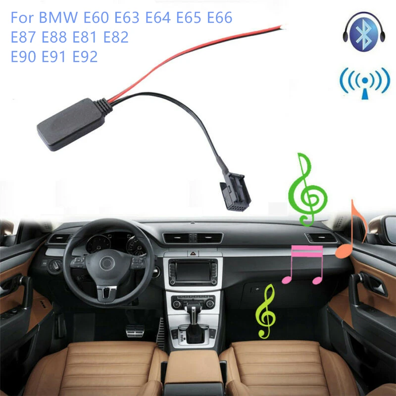 Car Bluetooth Receiver Module AUX-in Adapter 12-PIN For BMW E60 E63 E64 M6 E65 E66 E87 E88 E81 E82 E90 E91 E92